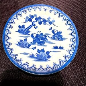 Japanese Karako Blue And White Plate 6.5"